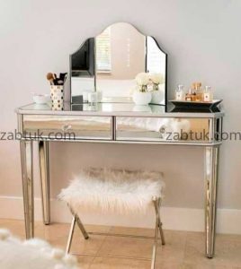 میز آرایشی پایه دار مدل آینه ای
